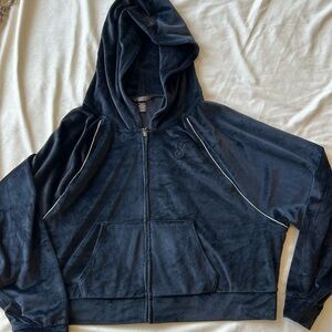 Victoria’s Secret cropped velour zipper hoodie